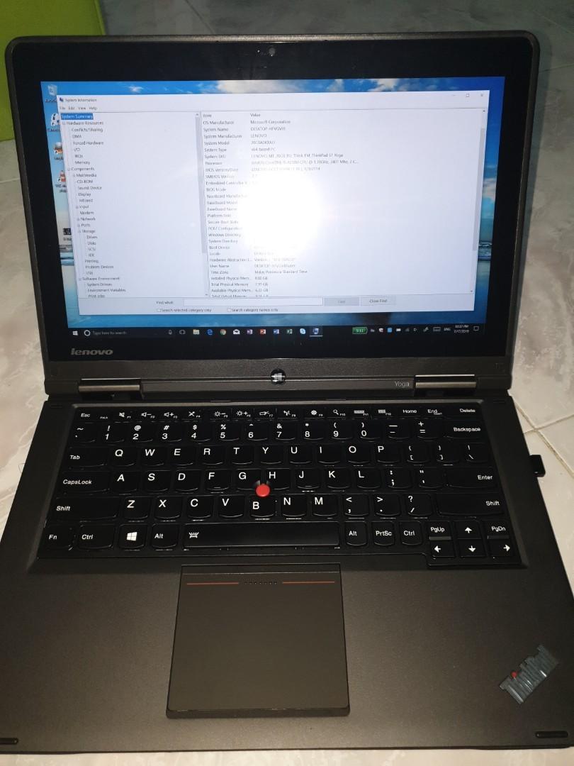 Lenovo Thinkpad Yoga S1 Laptop 8gb Ram I5 Processor 256 Ssd Electronics Computers Laptops On Carousell