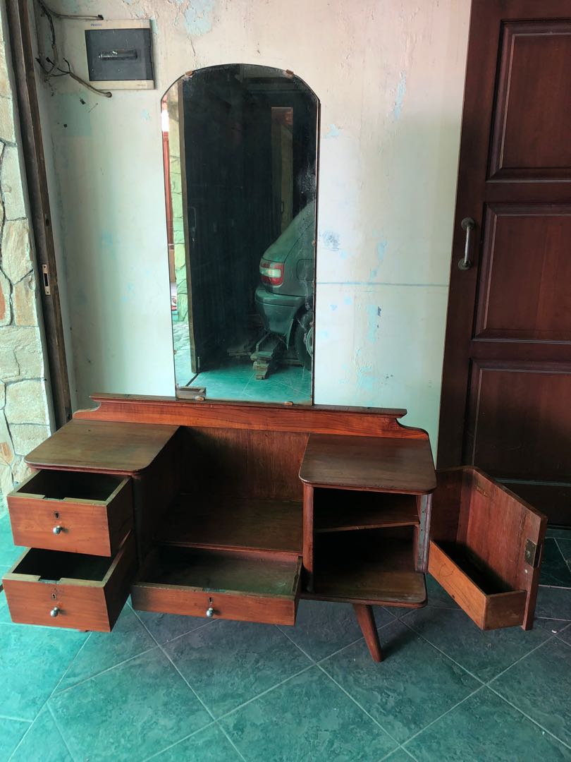 meja rias jati jadul