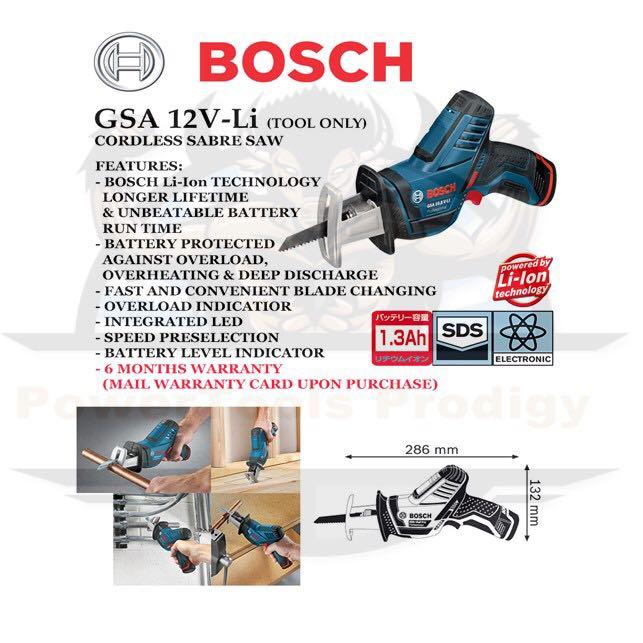 New Bosch Bare Unit Gsa 12v Li Cordless Sabre Saw 12v Sabre Saw