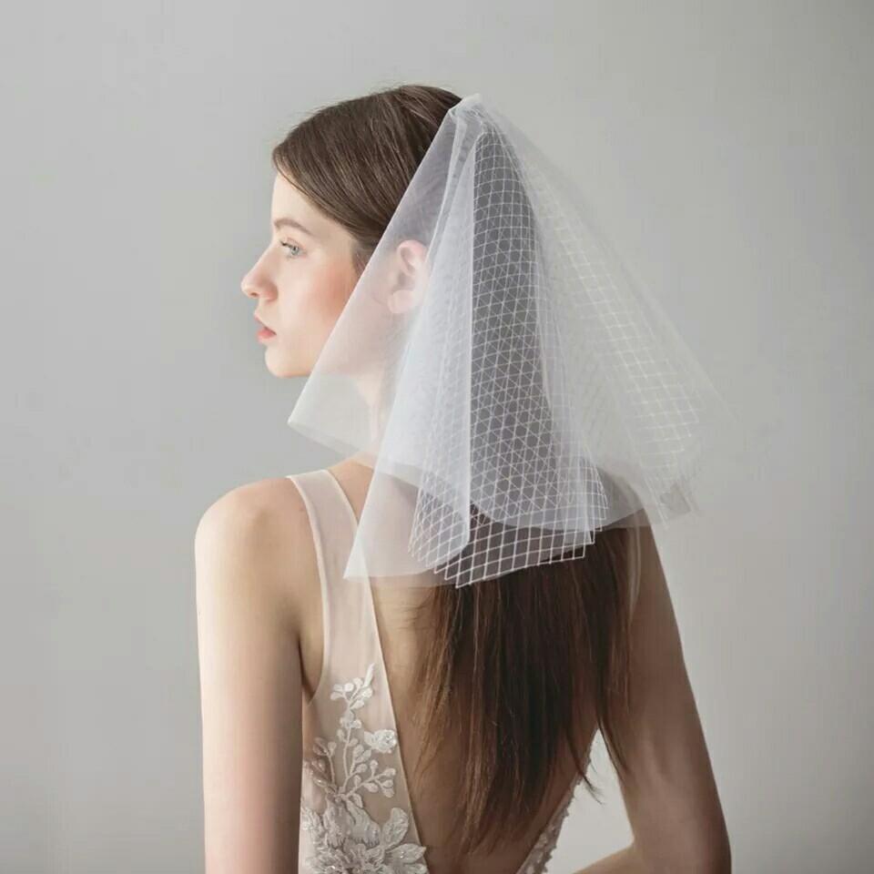 New Fashion Flower Wedding Veils Hair Soft Blusher Brides Veil For