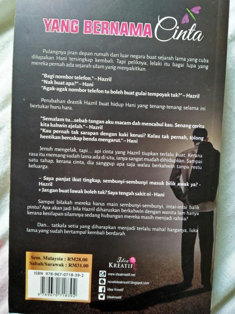 Novel Melayu Special Edition Yang Bernama Cinta Hani Fazuha Books Stationery Books On Carousell