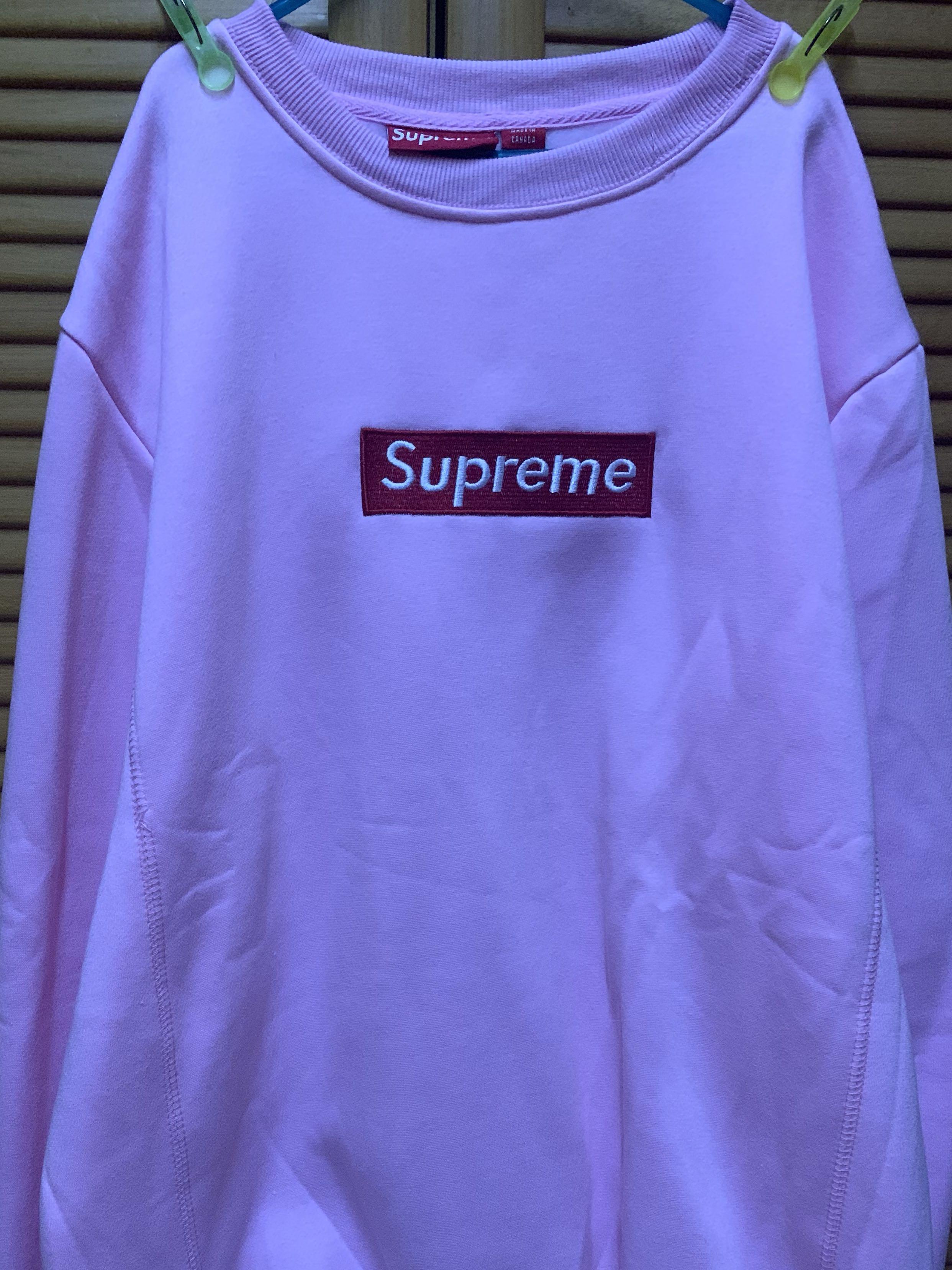 Pink supreme sweater discount