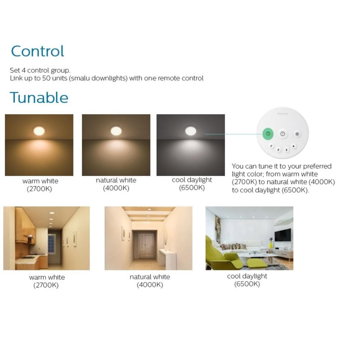 Philips Smalu Dimmable False Ceiling Downlight 10 5w 3 Tone