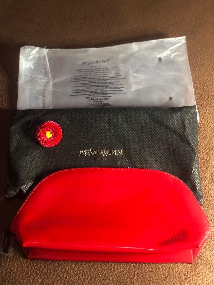 Ysl makeup bag red clearance