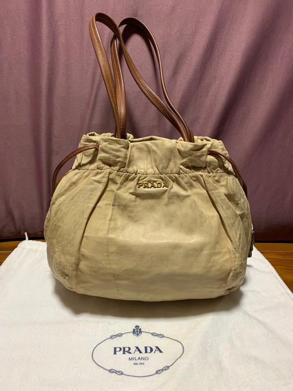 PRADA Nappa Leather Drawstring Bag BR4229, Luxury, Bags & Wallets on  Carousell