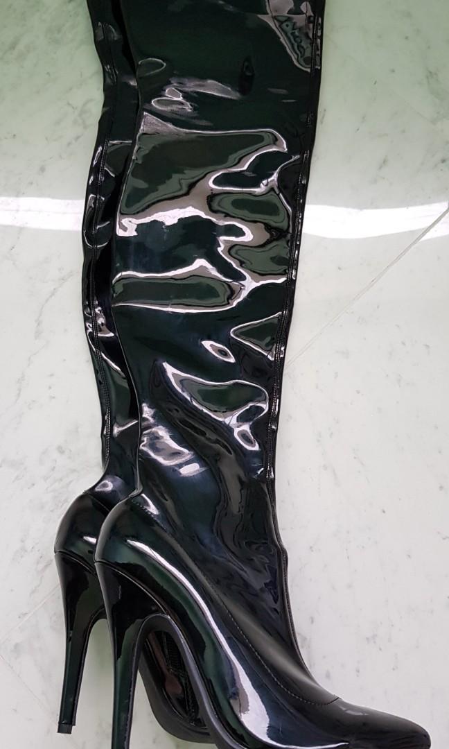 Pvc knee boots online