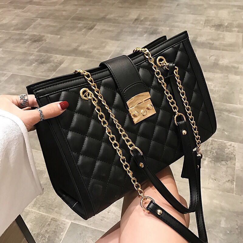 Quilted Leather Handbag Hand Bag Chanel Style Women Woman Las Office Work Casual Quilted Leather Handbag Hand Bag Chanel Style Women Woman Las Office Work Casual