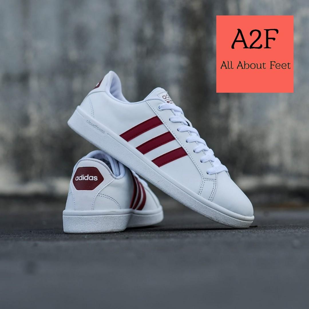 adidas neo cloudfoam burgundy