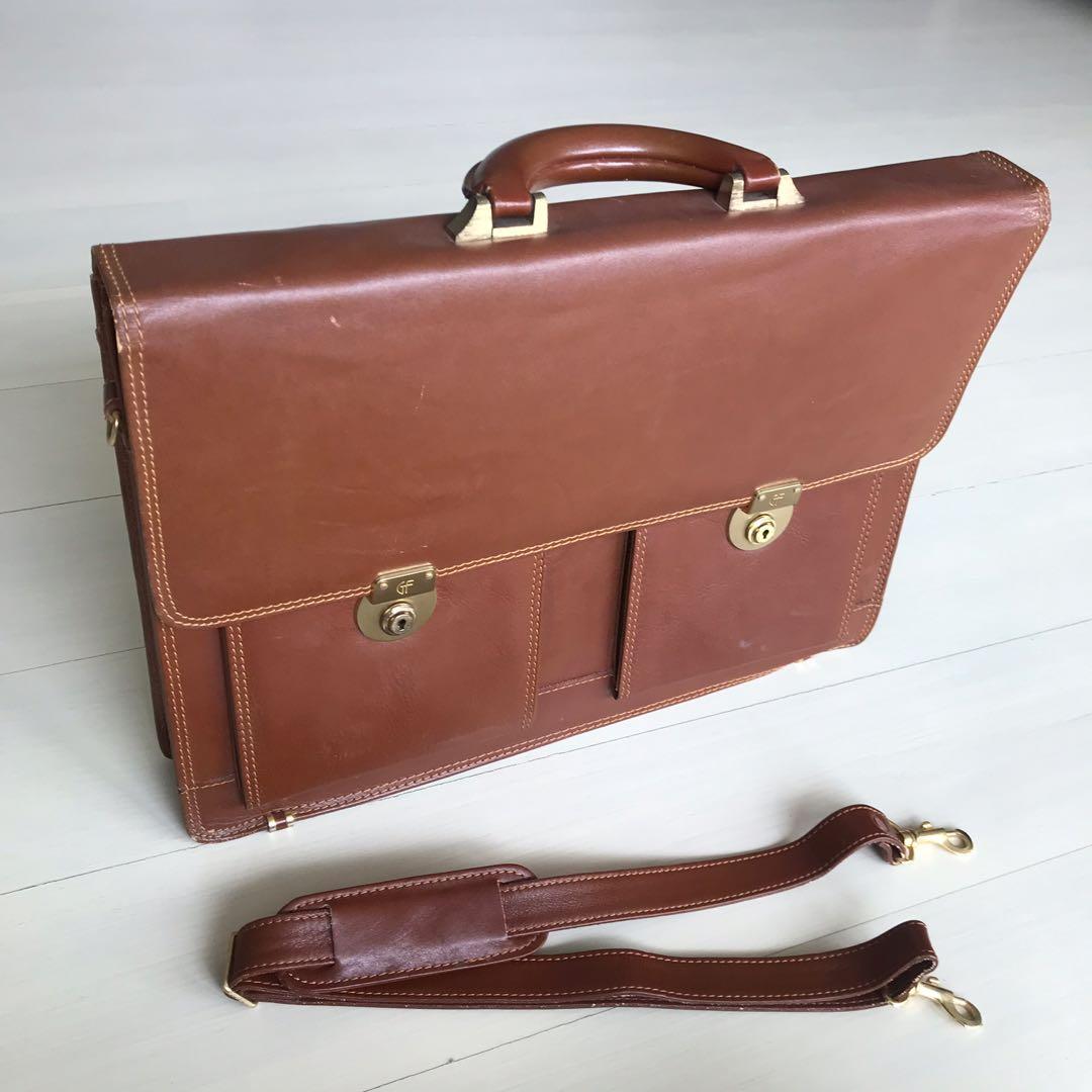 old school leather briefcase