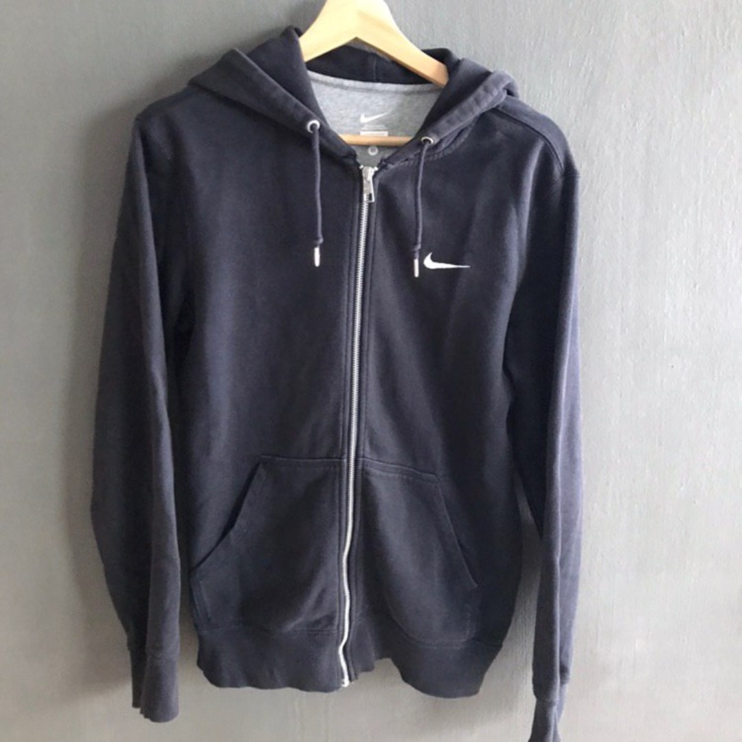 Nike zip up hoodie navy blue sale