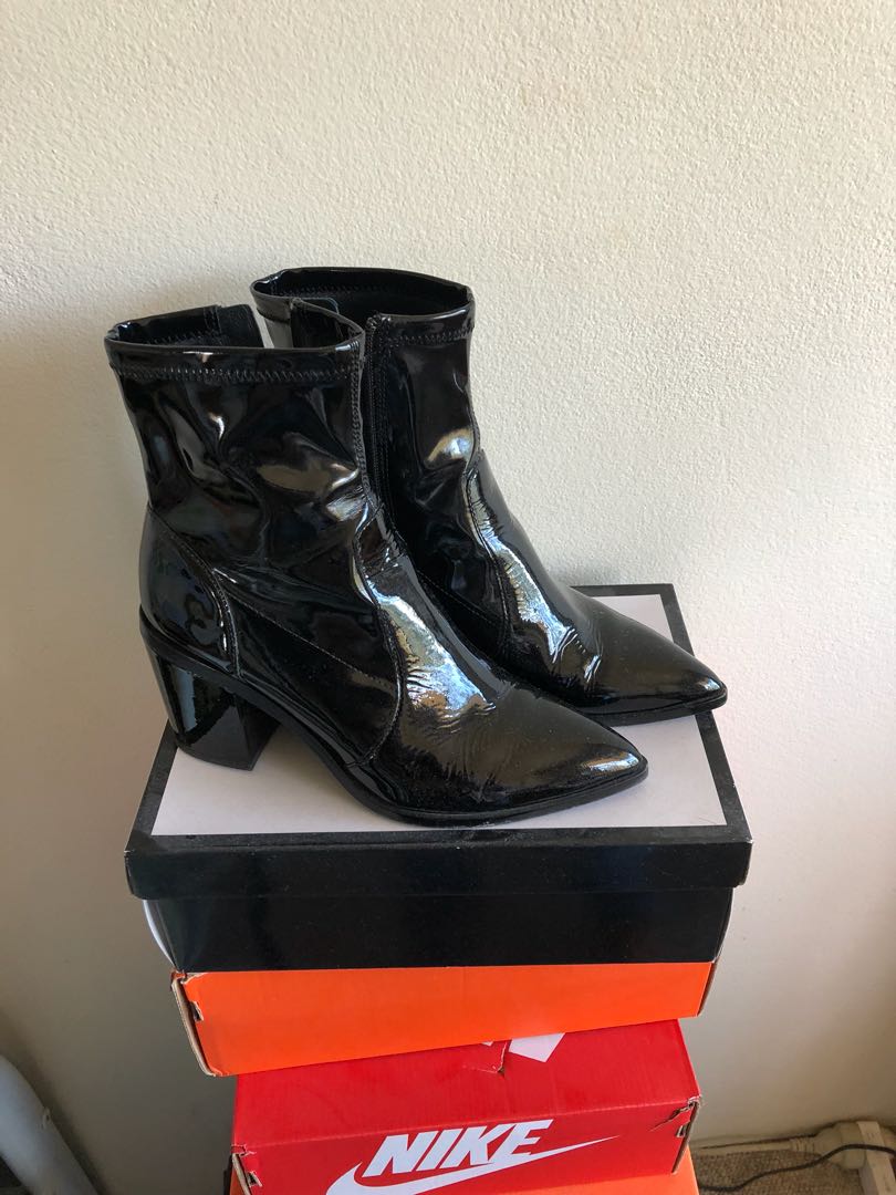 Wittner Patent Leather Posey Boots Women s Fashion Shoes on Carousell
