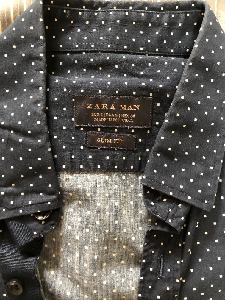 zara blue polka dot top