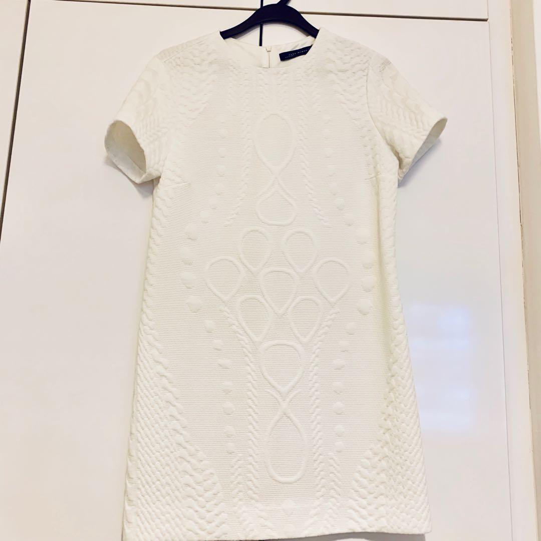 zara white knit dress