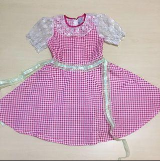 Checked Pink N White Dress 6 Years Old