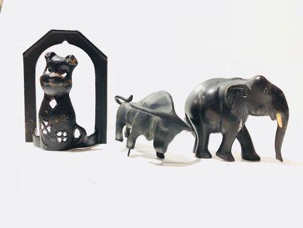 cast metal iron animals