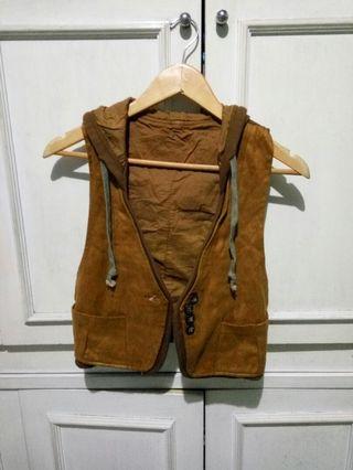 Vest hoodie coklat