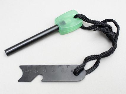Ferrocerium Rod with Striker (GID Handle, 67*8mm) [Firestarter, Fire Starter]