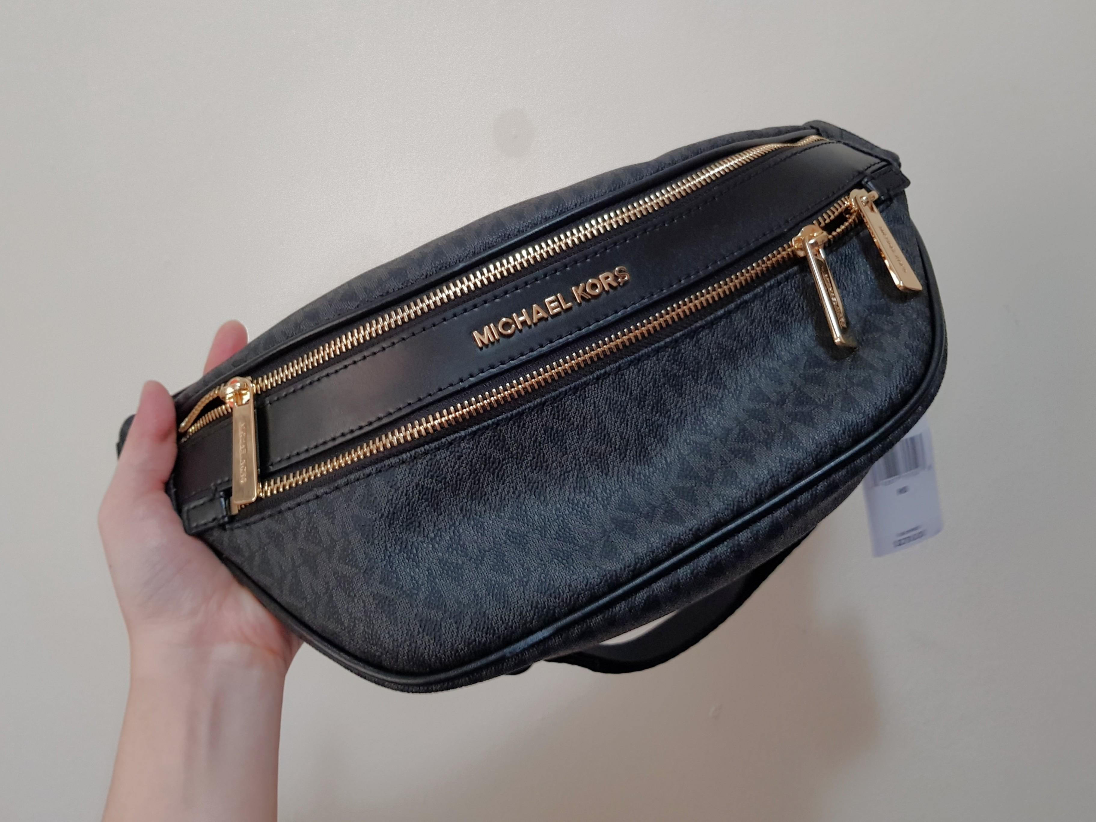 Michael Kors Adjustable Belt Waist Bag Fanny Pack MK Logo Gold Color SM   eBay