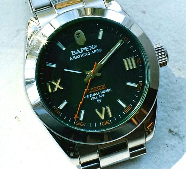 絕版bapex Watch Type15 綠玻璃雷電針bape Bathing Milo Ape Milaguss自動錶 名牌 手錶 Carousell
