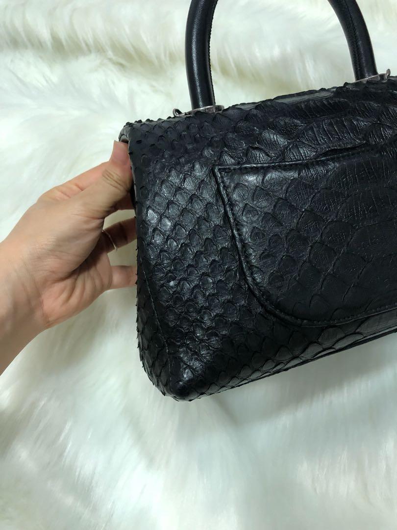 Chanel coco mini handle python, Luxury, Bags & Wallets on Carousell