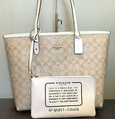 Coach reversible tote white top