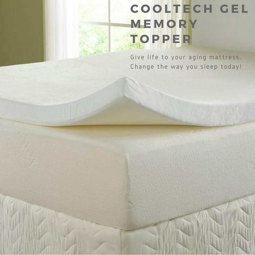 Comfort Living Queen 60x75 Cooltech Gel Memory Foam Topper 3inch Home Furniture Furniture Fixtures Beds Mattresses On Carousell