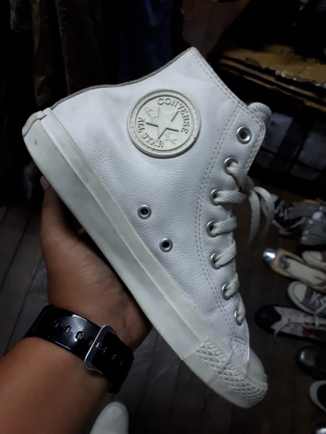 converse all star leather hi top