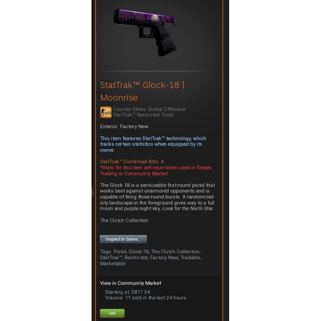 Csgo Skins Toys Games Video Gaming In Game Products On Carousell - immortal glock op roblox