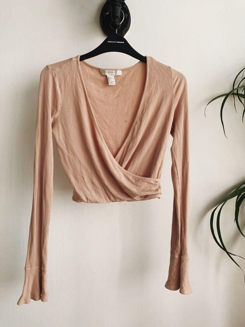 forever 21 wrap crop top