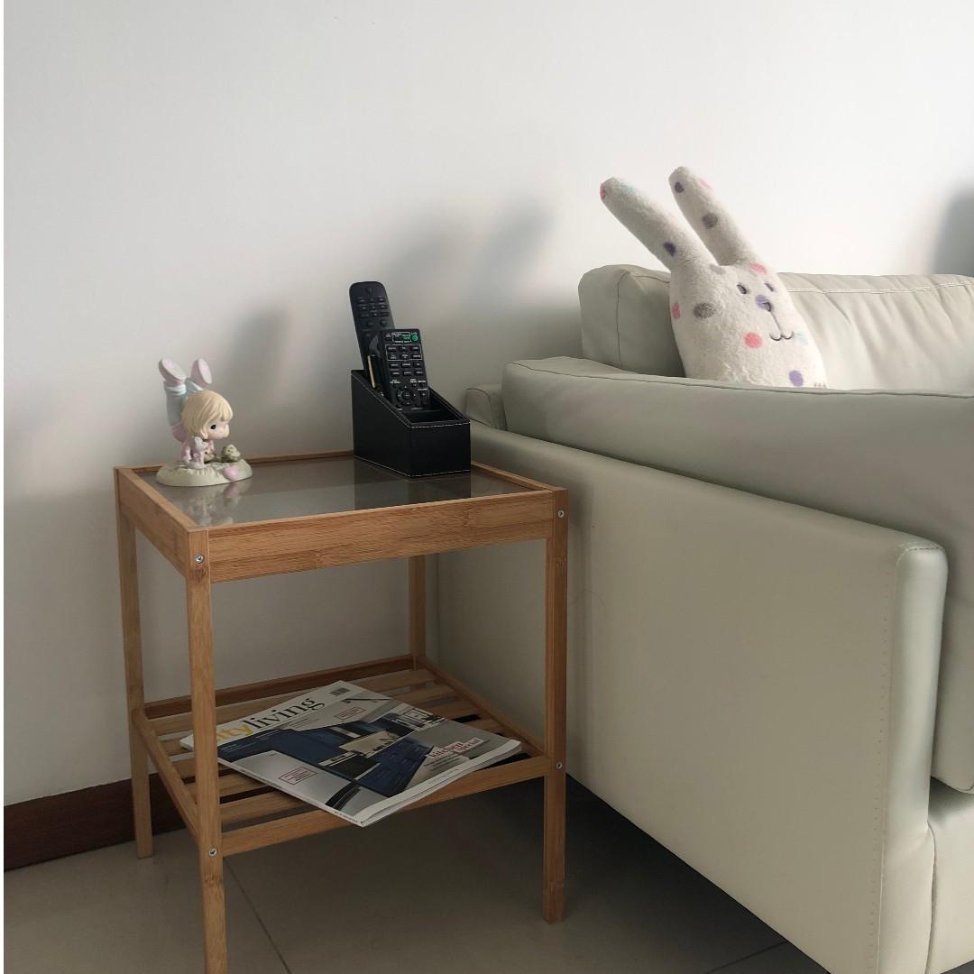 Ikea glass best sale sofa table