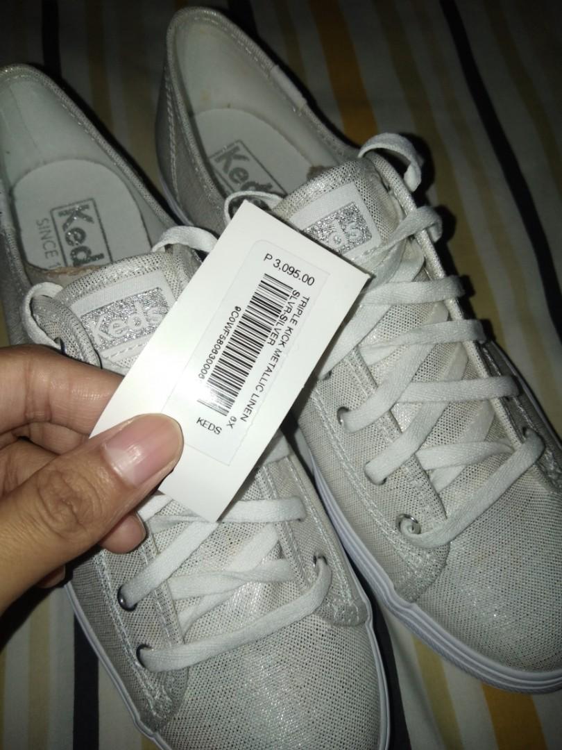 Keds triple kick metallic linen sale
