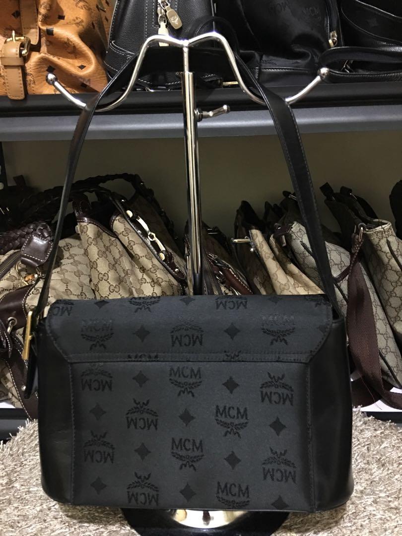 MCM Vintage Nylon Logo Shoulder Bag - Black Shoulder Bags, Handbags -  W3050235