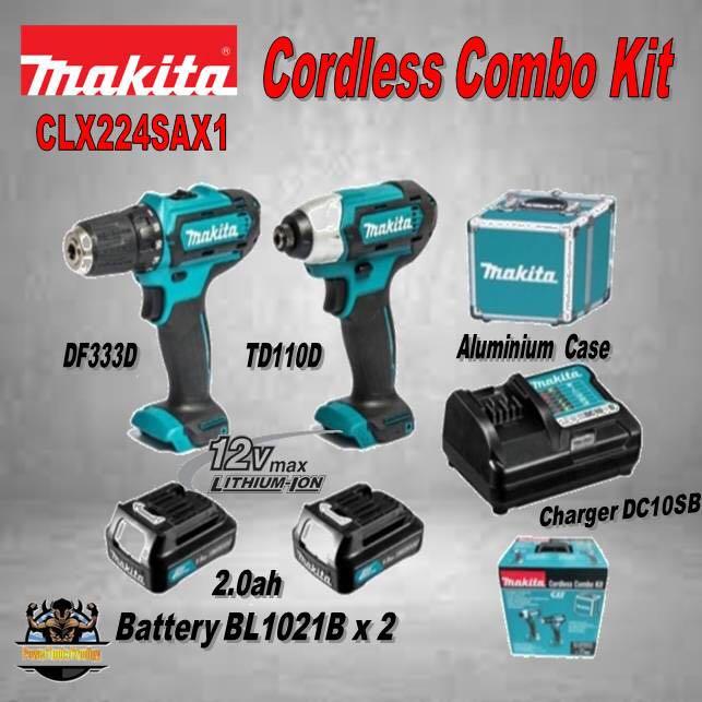 NEW MAKITA 12V CLX224SAX1 COMBO KIT SET 2 DRILLS 2 BATTERIES 1 CHARGER