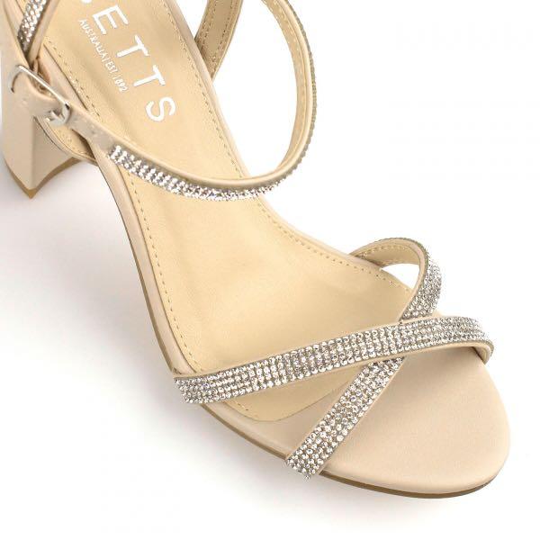 nude and silver heels