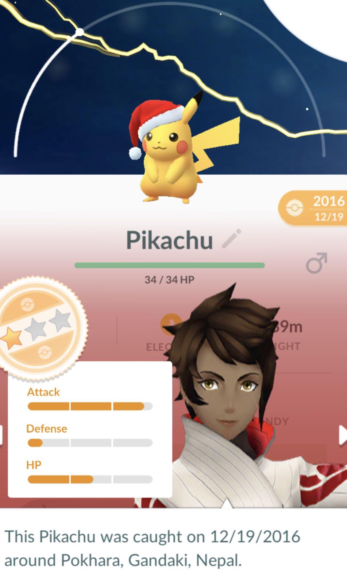 Christmas pikachu online pokemon go