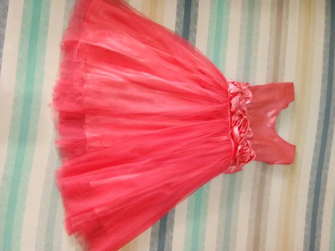 Pomelo Pink Flower Girl Gown, Babies & Kids, Babies & Kids Fashion on