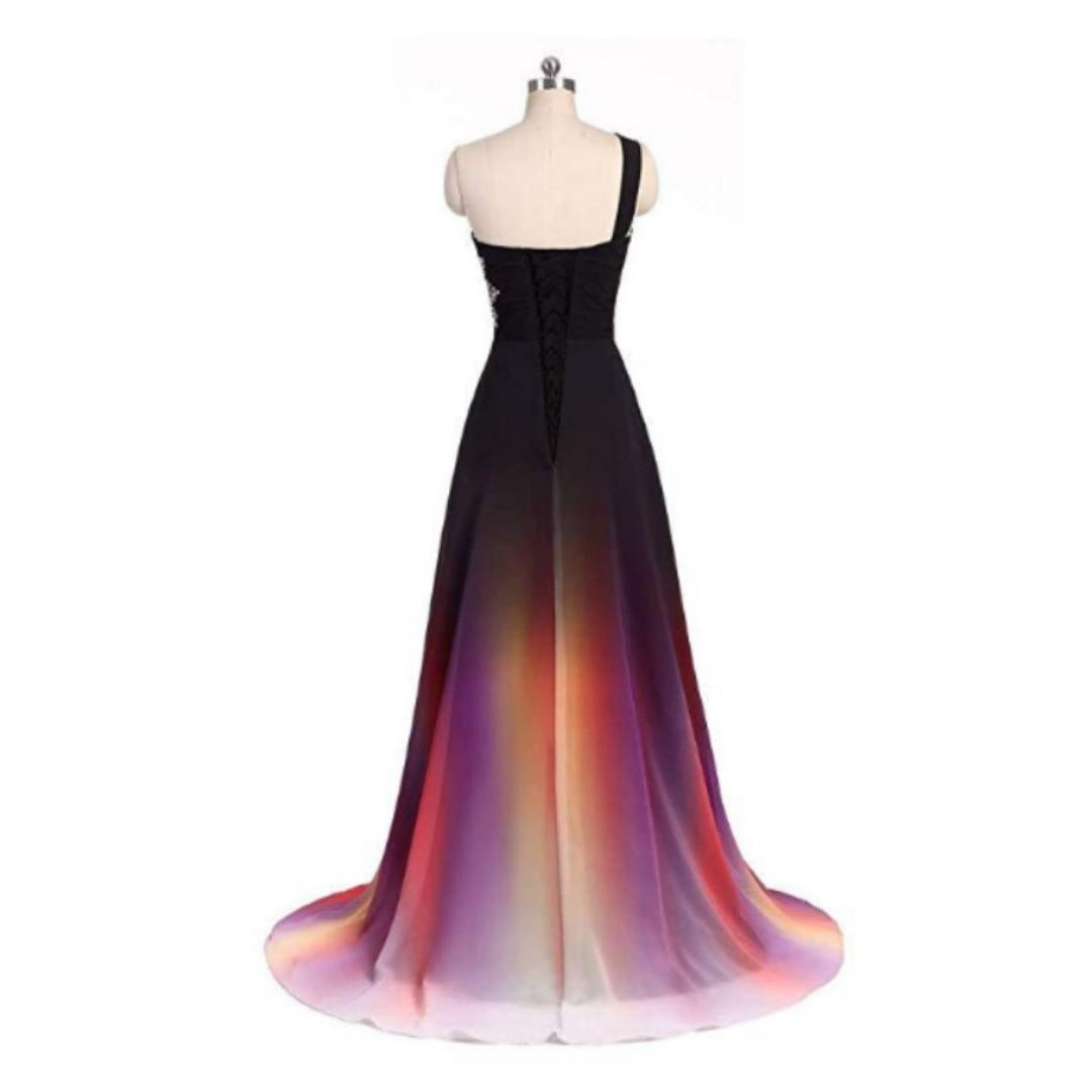 Red and black cheap chiffon dress