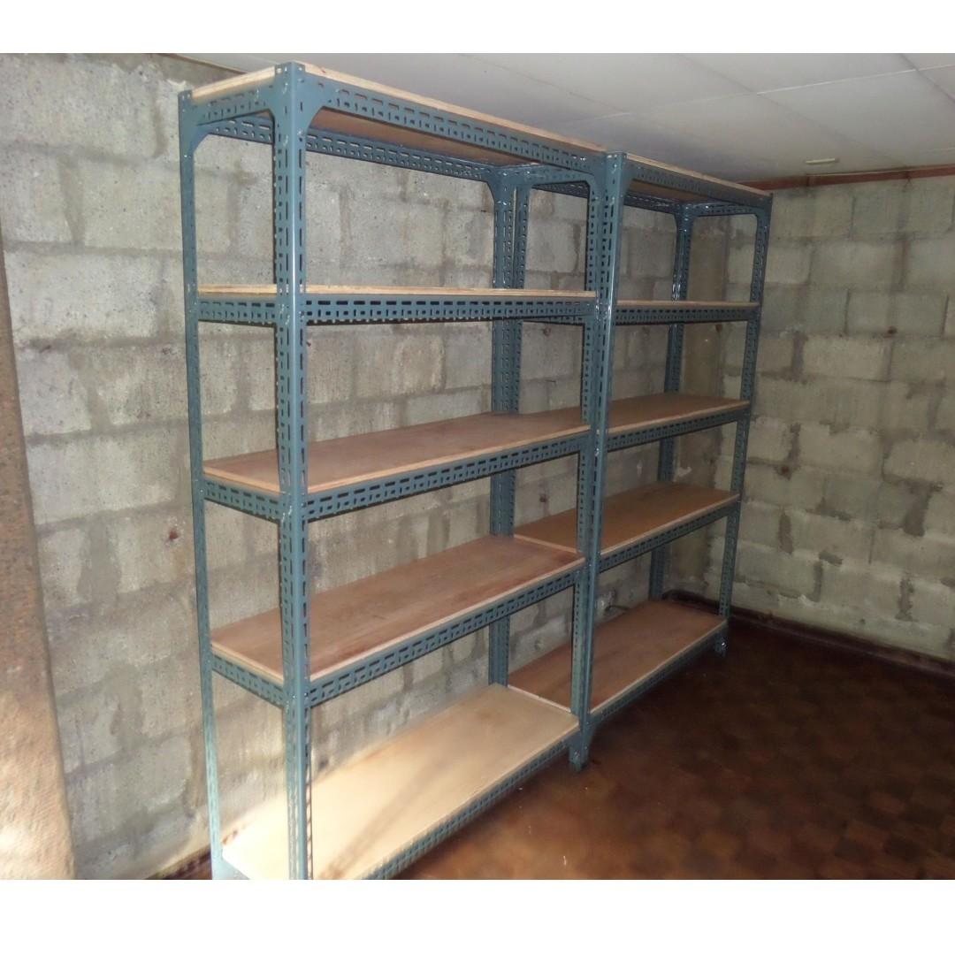 Steel Rack Slotted Angle Bar Wood Type Shelve Bolt And Nut Home Furniture Furniture Fixtures Beds Mattresses On Carousell