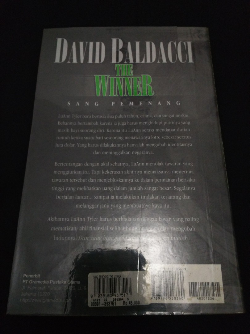 The Winner David Baldacci Books Stationery Books On Carousell