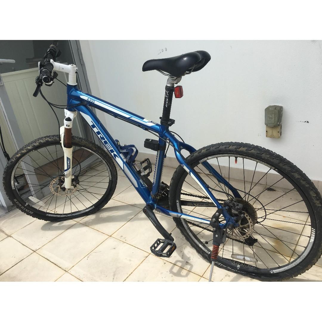 light blue mountain bike