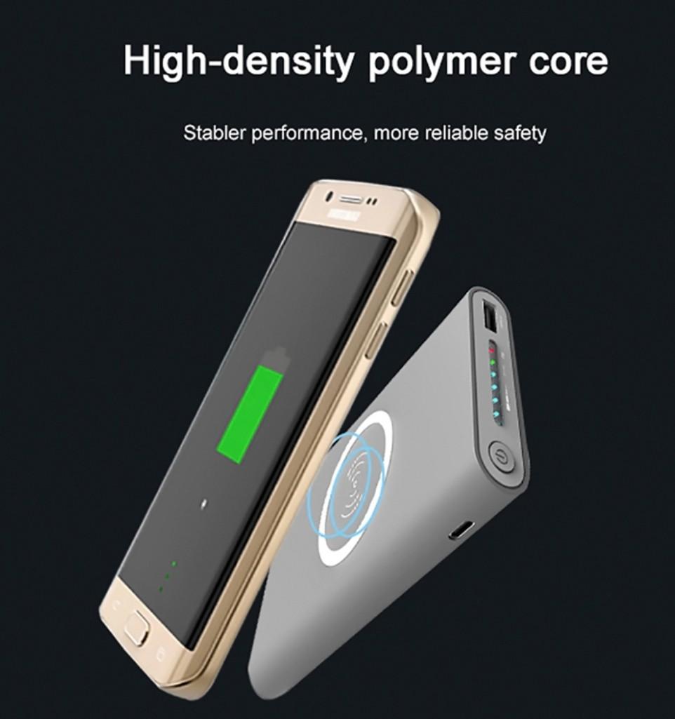 Poweradd 10000mAh Qi Wireless Portable Charger Universal External Power Bank Type-C Input Compatible with iPhone XS//XS Max//XR//X//iPhone 8//8 Plus Samsung S7 S8 S9 Plus Rose Gold