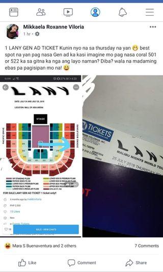 1 GENERAL ADMISSION LANY TICKET
