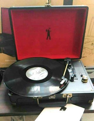 Retro Vintage Briefcase Suitcase Turntable with USB Recording of Vinyl Plaka Record Player