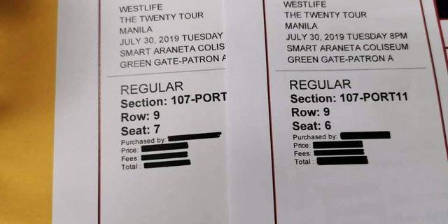 Westlife Twenty Tour tickets