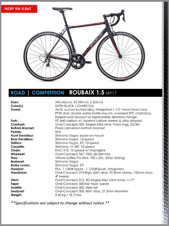 fuji roubaix 1.5 road bike