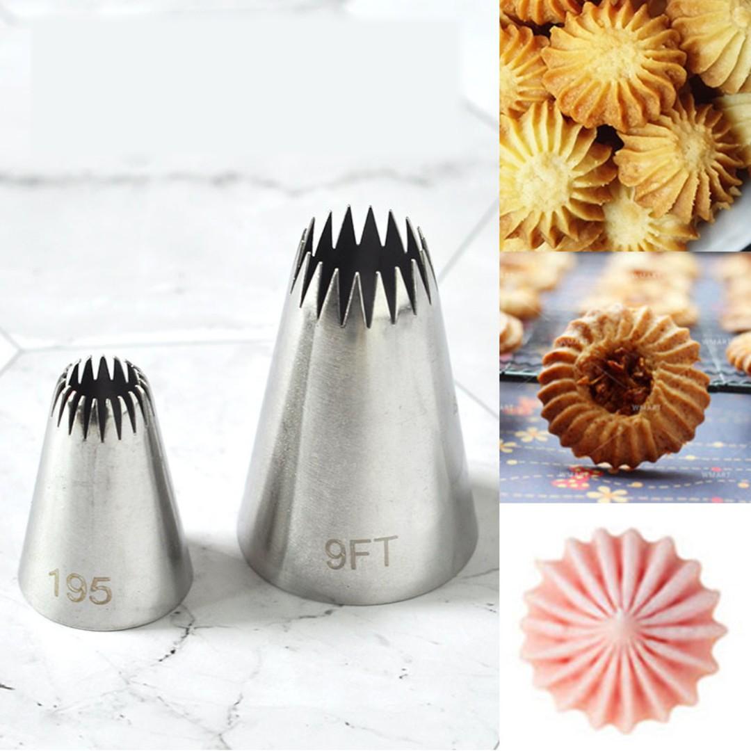 9FT open star extra large nozzle tip for piping eclairs cupcakes