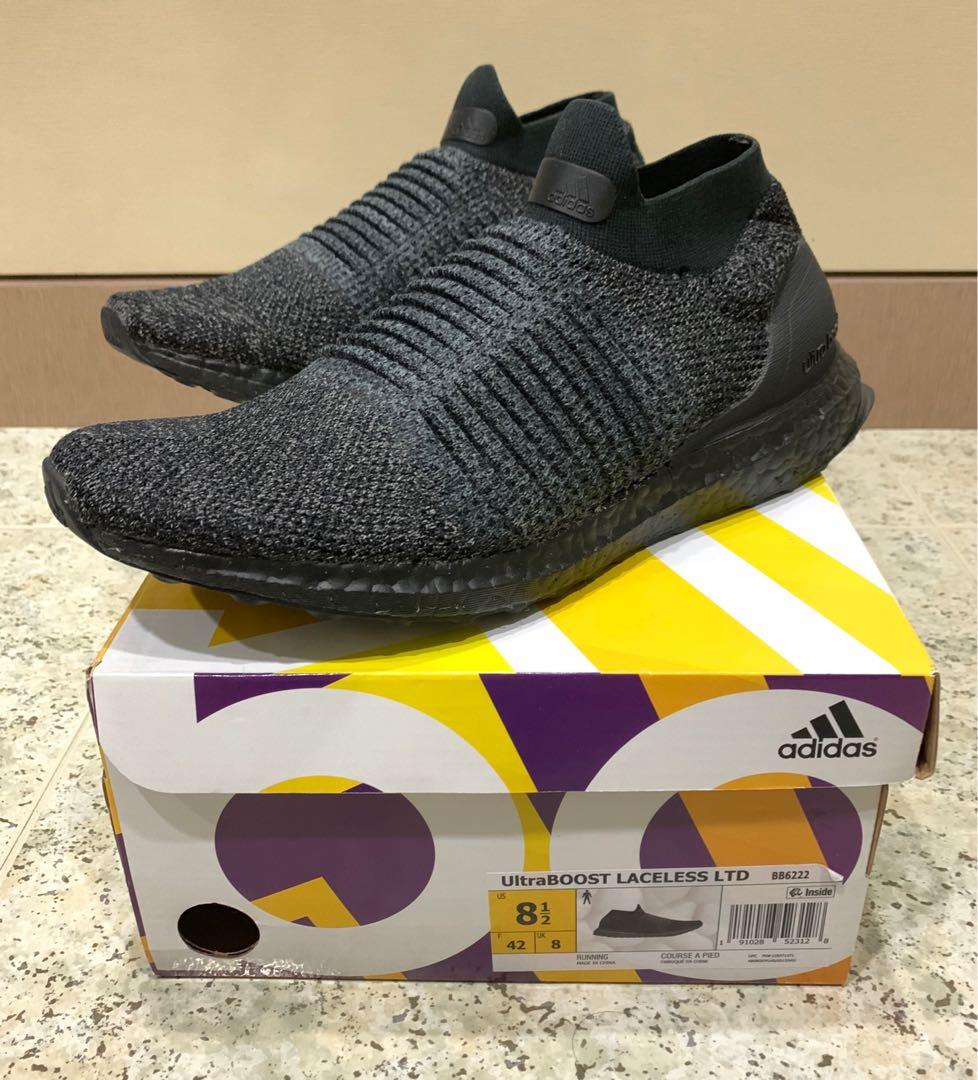 triple black ultra boost laceless