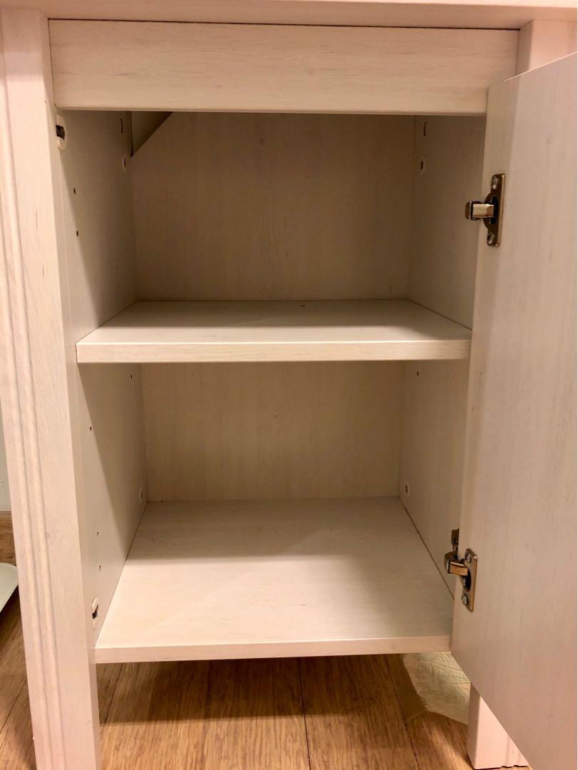 Bedside Table Ikea Brusali, Country White, Furniture & Home Living