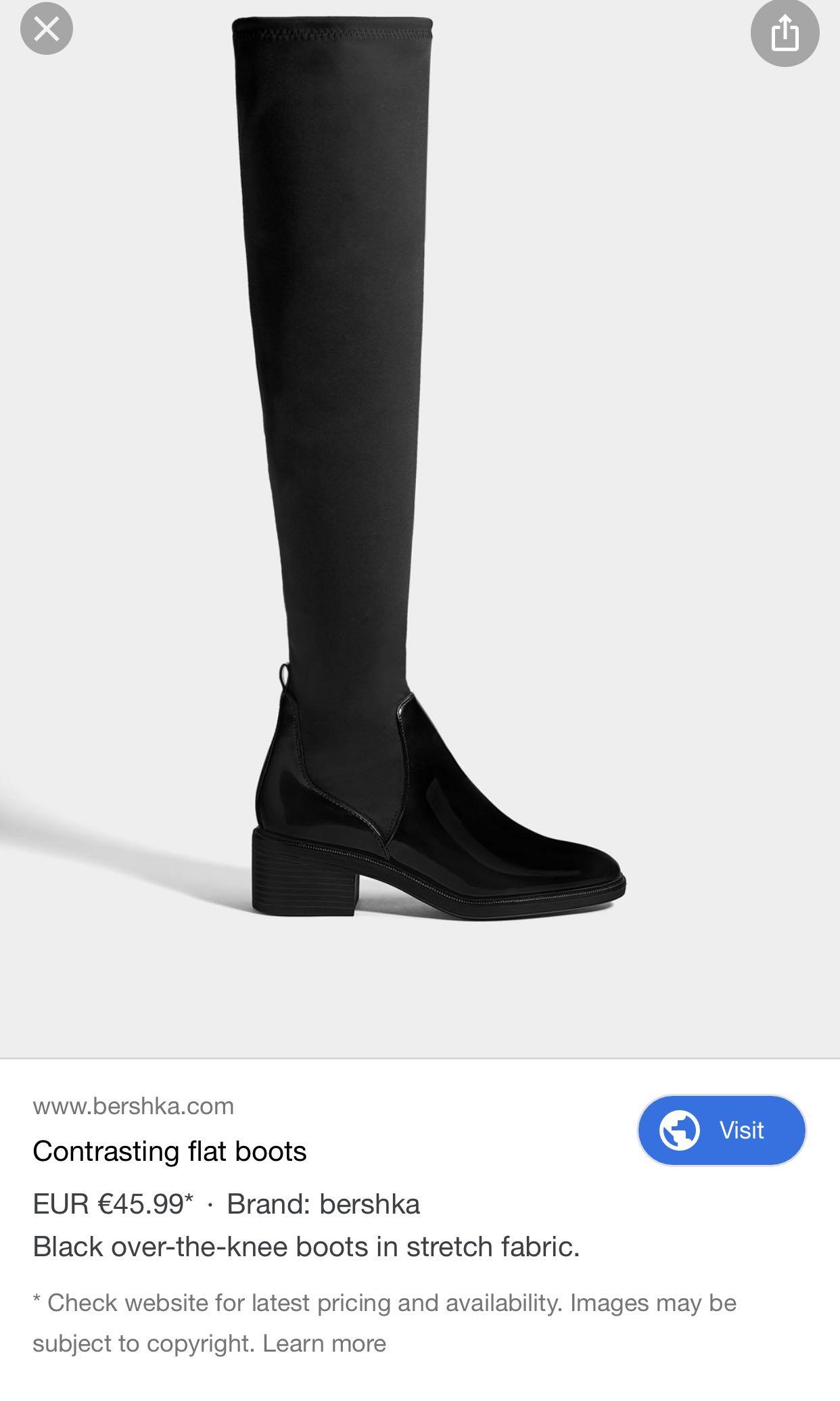 bershka knee high suede boots