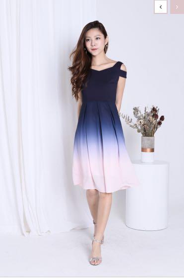 blue and pink ombre dress